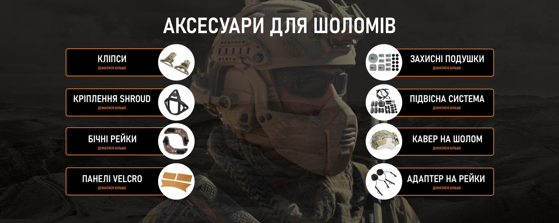 Купити аксесуари FMA для шоломів в Україні
